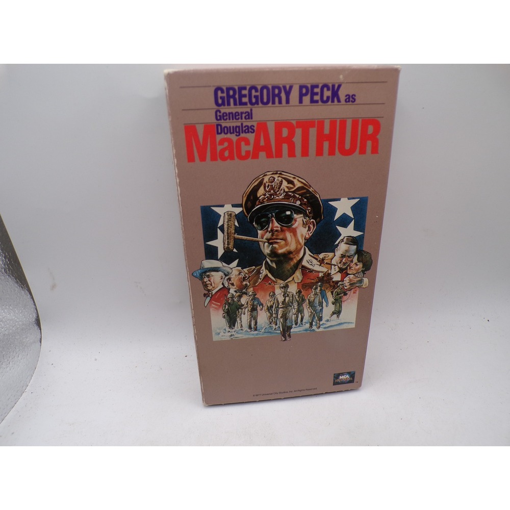 MacArthur VHS 1990 MCA Home Video Gregory Peck General Douglas MacArthur War Fil